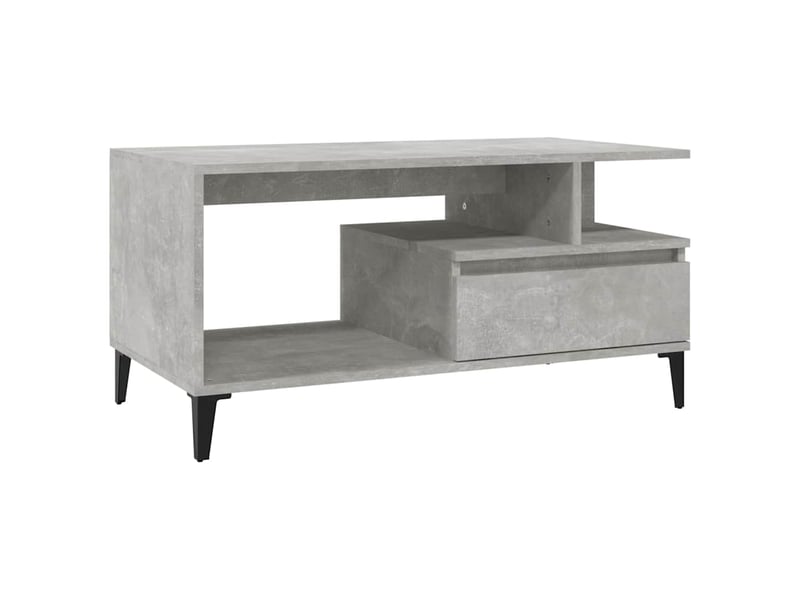  Table basse - table de salon - table à thé gris béton 90x49x45 cm bois d'ingénierie  - Conforama A