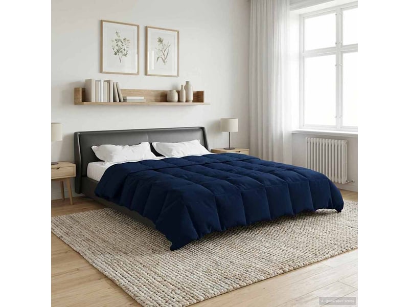 Duvet - couette complet toute l'année 220 x 260 cm 4 saisons bleu foncé - Conforama B