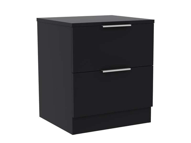  Table de chevet trega 2 tiroirs, commode de nuit, chambre, rangement, 41x39x28cm, noir 3332091 - Conforama A