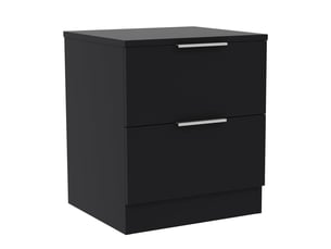 Table de chevet trega 2 tiroirs, commode de nuit, chambre, rangement, 41x39x28cm, noir