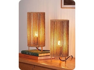 Lampe de table lot de 2 abat-jour en papier tresse blanc or led e27 blanc chaud 2700k 28,8 cm