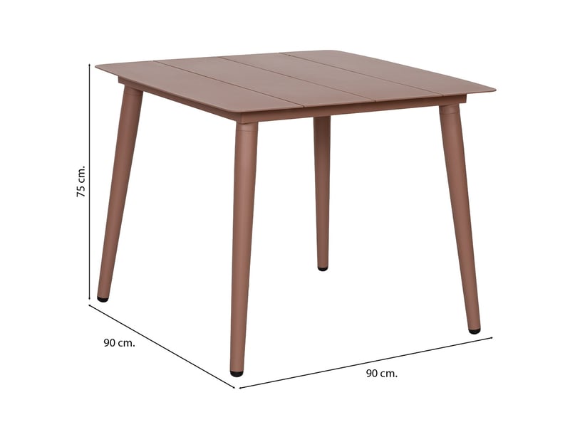  Table en aluminium brun 90x90x75h cm  - Conforama C