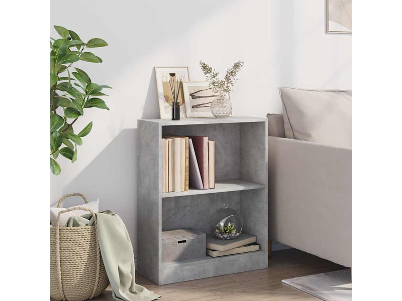  Bibliothèque, meuble de rangement salon gris béton 60x24x76 cm bois d'ingénierie  - Conforama C