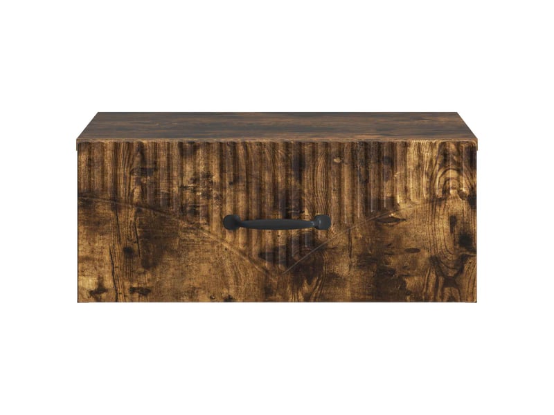  Table de chevet - cabinet de chevet - table de nuit mural chêne fumé 49 x 34,5 x 20 cm  - Conforama D