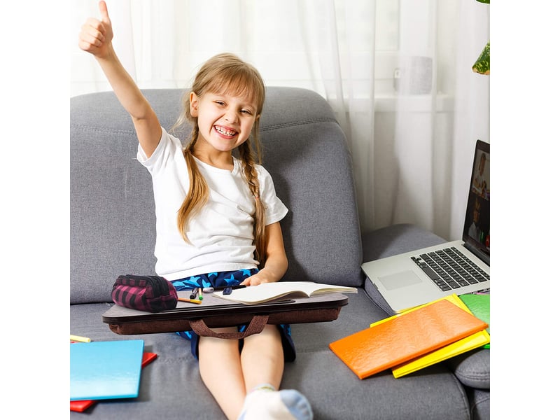 Duronic dml432 plateau pour ordinateur portable avec coussin en polystyrène ergonomique ; support pour tablette ; table à poser sur les genoux ; pour travail, lecture, dessin, devoirs, étude, films  - Conforama E