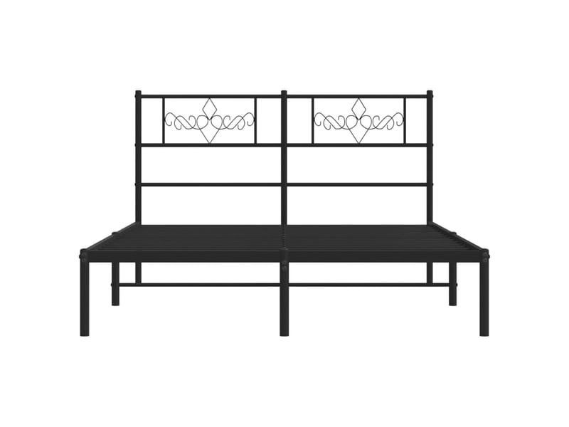  Lit double- lit adulte -  cadre de lit métal sans matelas et tête de lit noir 160x200 cm  - Conforama D