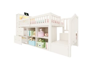 Lit combiné 90x200 cm <strong>OKMYHOME</strong>  <strong></strong> coloris blanc