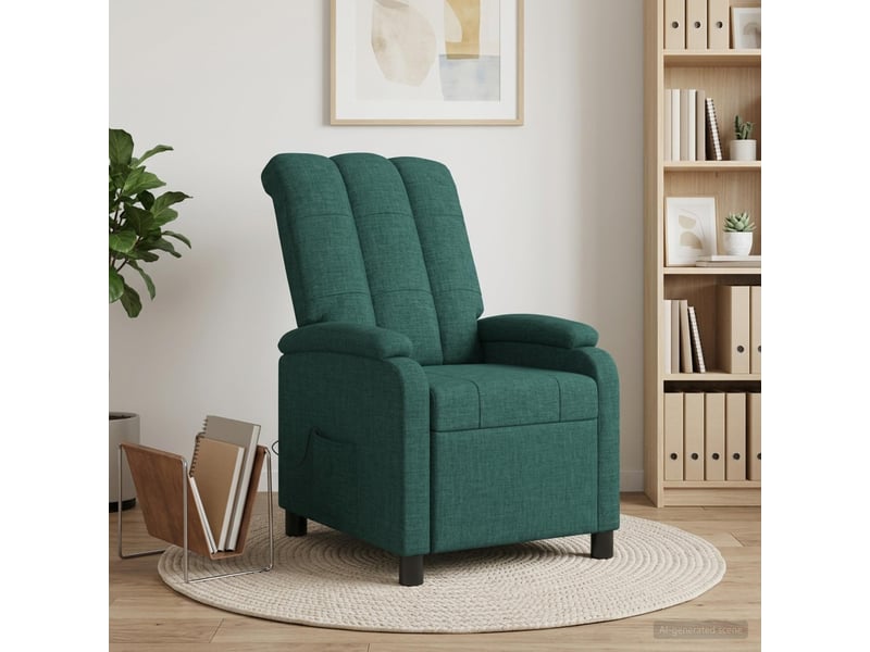  Vidaxl fauteuil de massage inclinable vert foncé tissu  - Conforama B