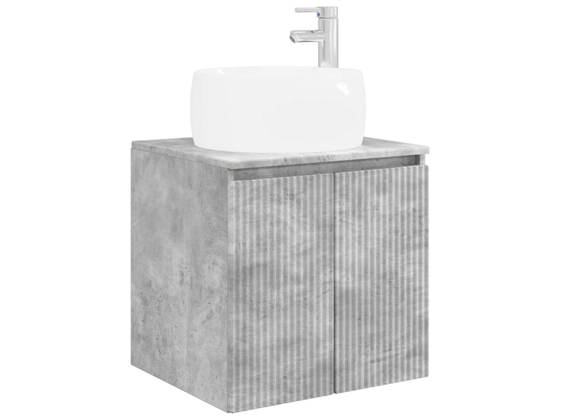Vanité de lavabo mural, meuble de rangement gris béton 49.5x44.5x66 cm shl7395 - Conforama A