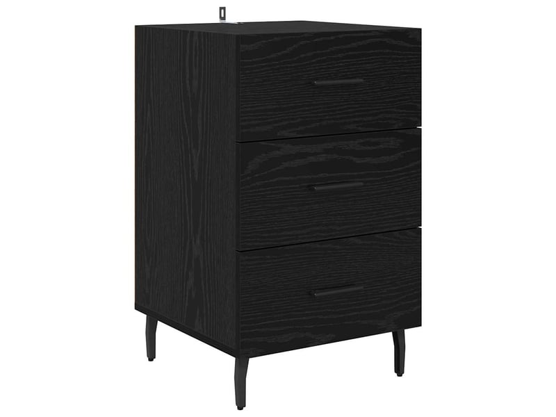  Table de chevet chêne noir 40 x 40 x 66 cm bois d'ingénierie  - Conforama A