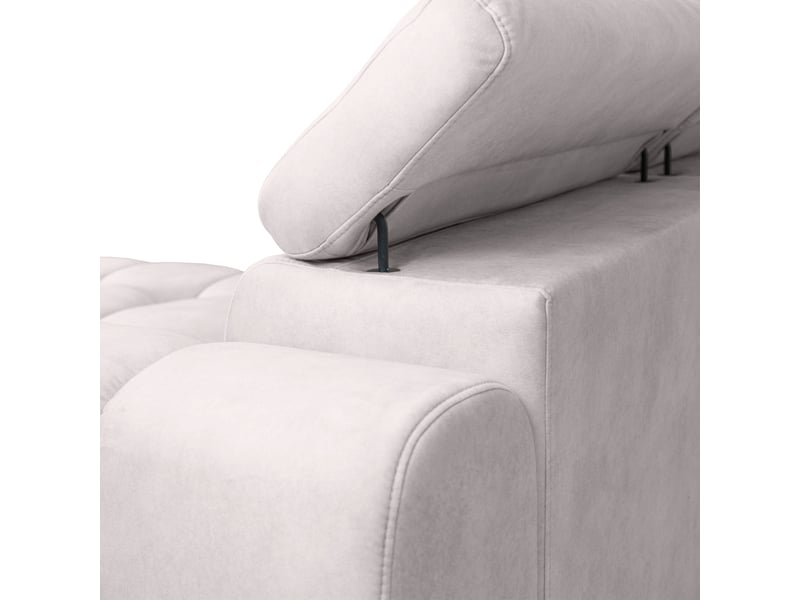  Canapé d'angle aldo avec fonction couchage, côté gauche, tissu salvador wr, gris clair (13)  - Conforama D