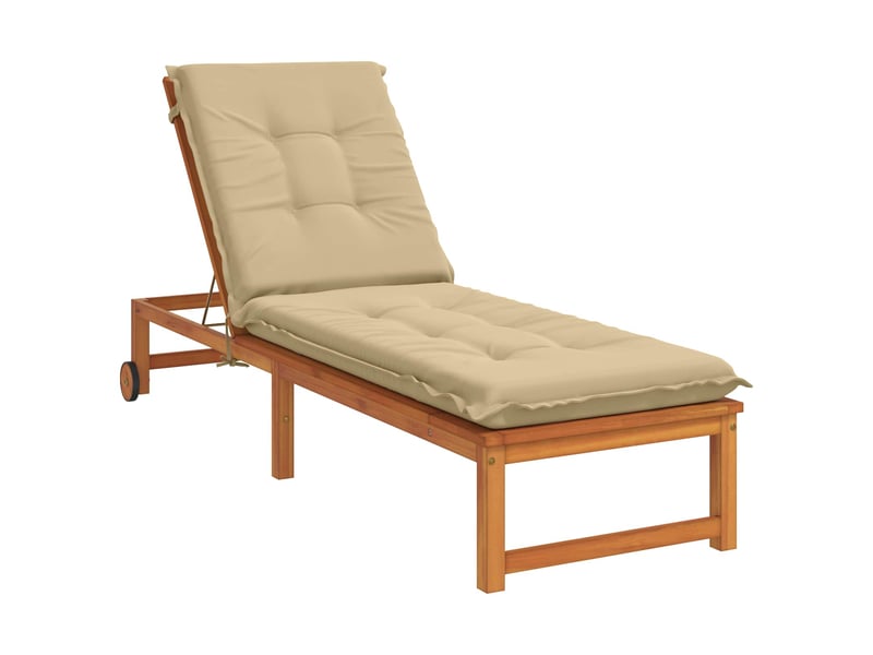  Coussin de transat, coussin pour bain de soleil gemert 100 % polyester beige 190 x 60 x 9 cm cf56107  - Conforama C