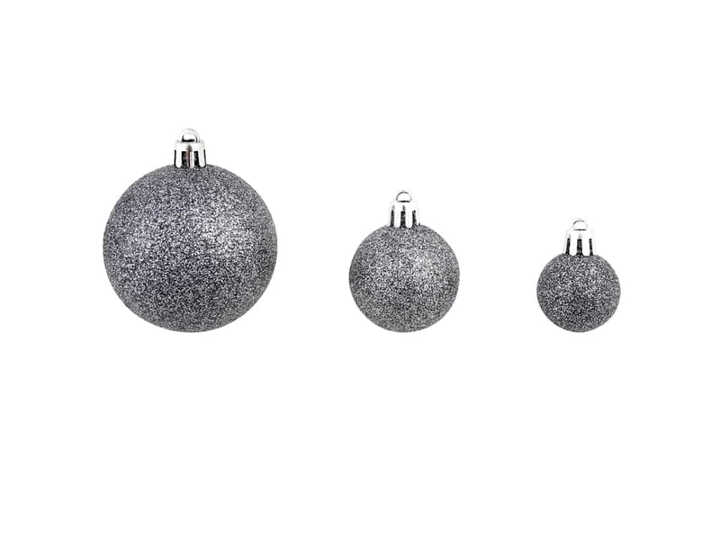 Ensemble de boules de noël 100 pcs 346 cm blancgris  - Conforama D
