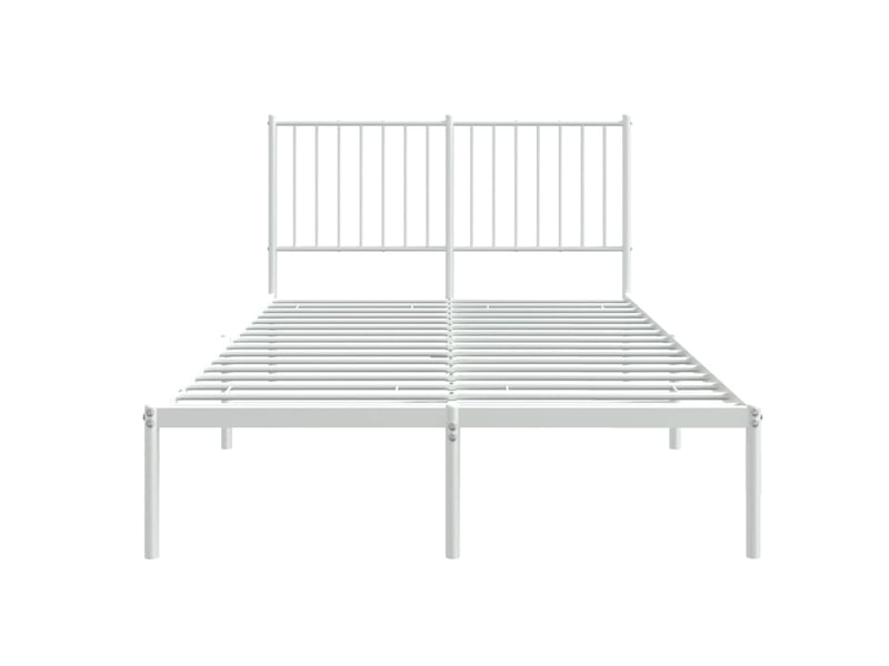  Lit double- lit adulte -  cadre de lit métal sans matelas et tête de lit blanc 120x200 cm  - Conforama D