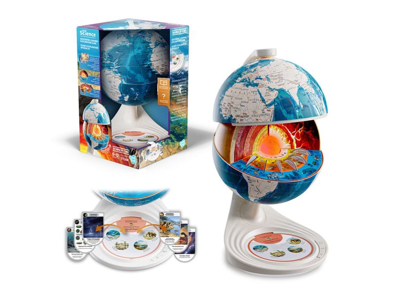  Globe terrestre interactif 3d so science 20 cm histoire de la terre cartes éducatives COS 003 - Conforama A