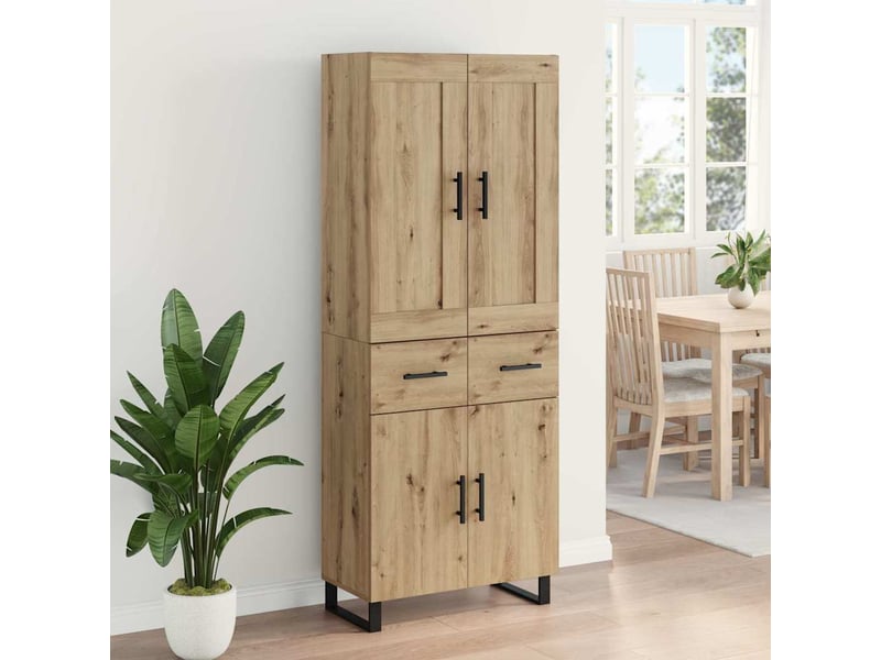 Haut armoire, armoire de rangement chêne artisanal 69,5x34x180 cm shl13540 - Conforama D