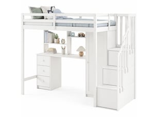 Lit mezzanine 90x200 cm HAVRYA   coloris blanc