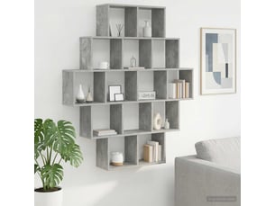 Étagère flottante, étagère murale gris béton 120 x 20 x 136 cm bois d'ingénierie cf42333