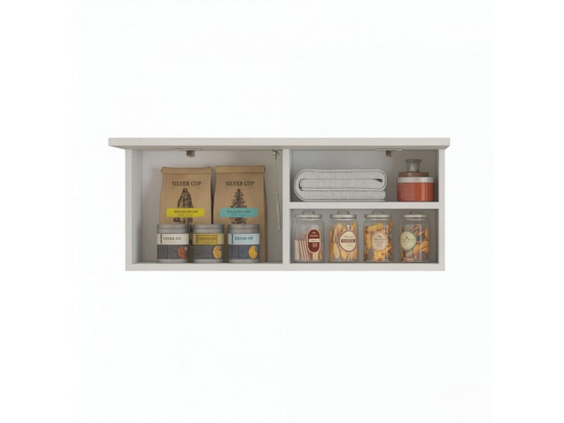  Meuble de salle de bain mural avec porte coulissante, meuble compact et peu encombrant, 80 x 25 x 30 cm  - Conforama E
