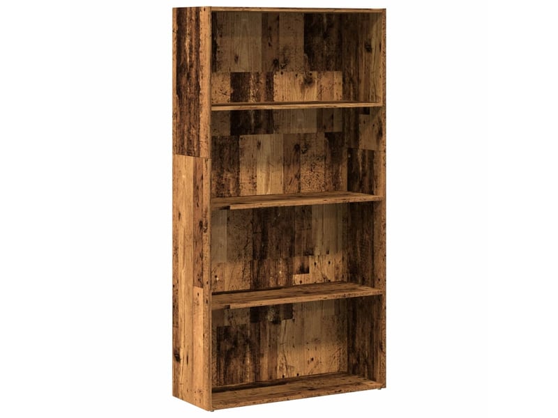  Bibliothèque, meuble de rangement salon vieux bois 80x30x152 cm bois d'ingénierie  - Conforama A