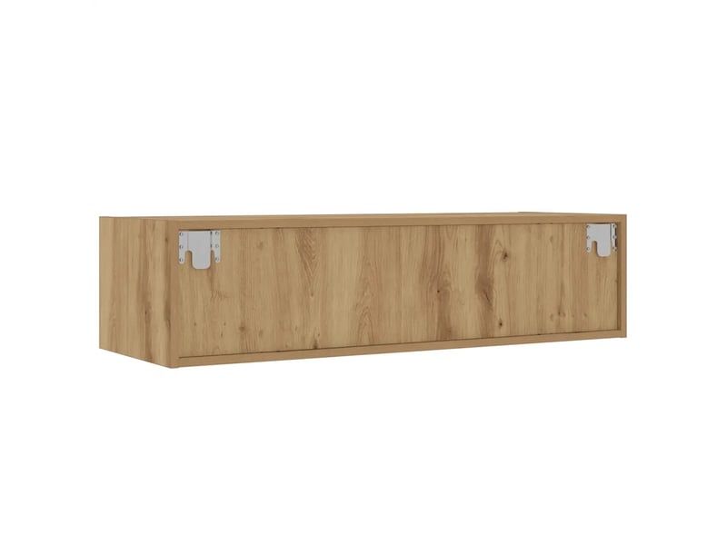  Meuble tv design contemporain avec lumières led 100 x 35 x 25 cm gain de place en bois d'ingénierie chêne artisanal 02_0051334  - Conforama E