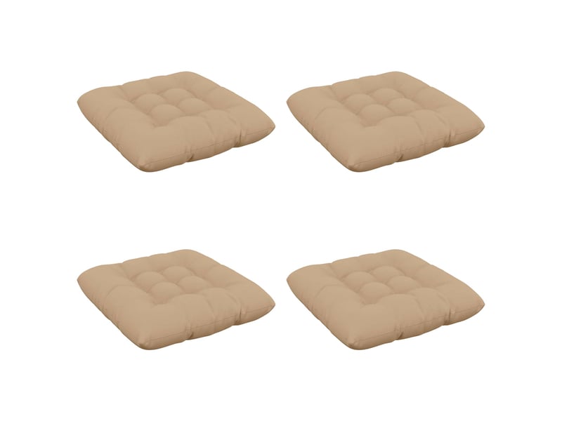 Lot de 4 coussins de siège, coussins d'assise vianen 100 % polyester sable cf60843 - Conforama A