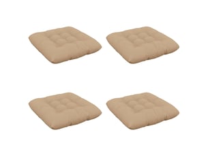 Lot de 4 coussins de siège, coussins d'assise vianen 100 % polyester sable cf60843