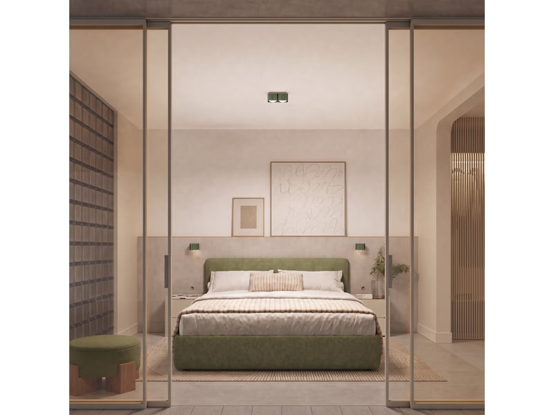  Plafonnier riff 1 vert olive gx53 aluminium moderne 6x10x10cm SL.3053 - Conforama B
