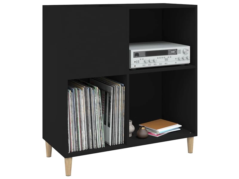  Armoire à disques, armoire de rangement noir 84,5x38x89 cm bois d'ingénierie  - Conforama D