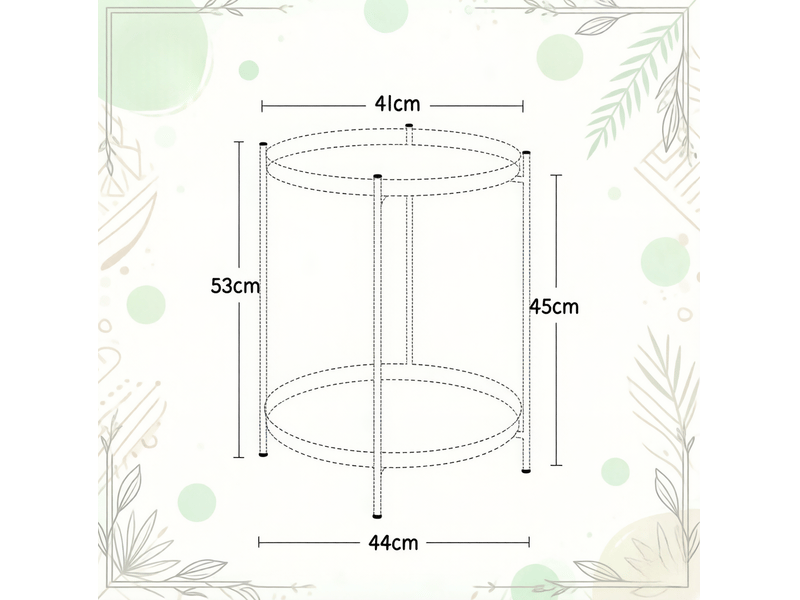  Table d'appoint 44x44x53 cm, table de salon, meuble d'appoint, rangement déco, intérieur, utile, en métal, gris clair  - Conforama C