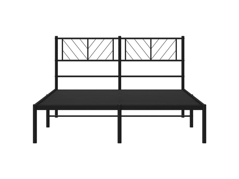  Lit double- lit adulte -  cadre de lit métal sans matelas et tête de lit noir 160x200 cm  - Conforama D