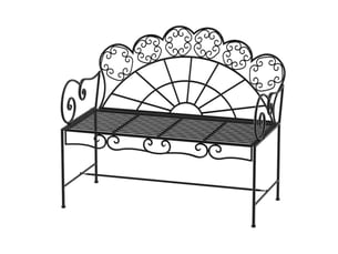Banc de jardin 2 places en métal noir 107 x 55,5 x 92 cm