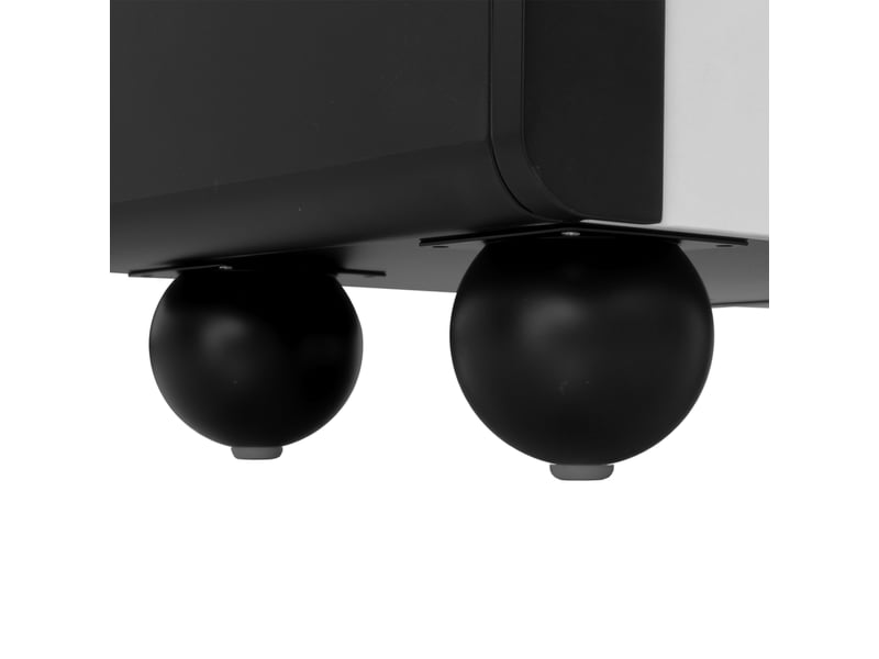  Meuble tv noir et blanc 180x38x45 cm, 2 tiroirs, 2 portes, style classique, rangement pratique  - Conforama E