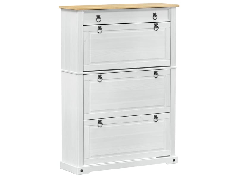 Meuble à chaussures, armoire à chaussures corona blanc 99x32x138 cm pin massif - Conforama A