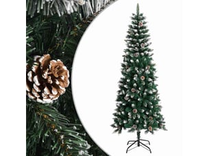 Sapin de noël artificiel, arbre de noël avec support vert 240 cm pvc shl1690