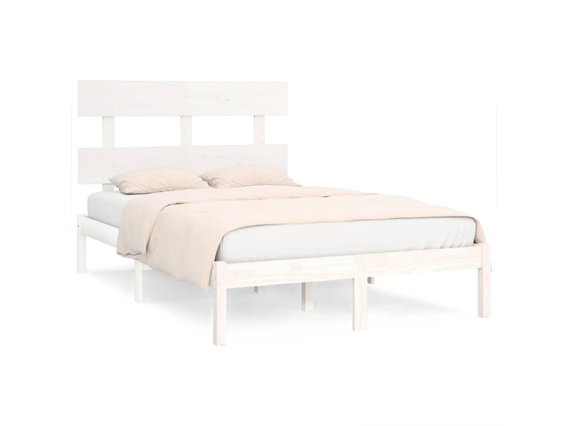  Lit double- lit adulte -  cadre de lit sans matelas blanc 120x200 cm bois massif  - Conforama A
