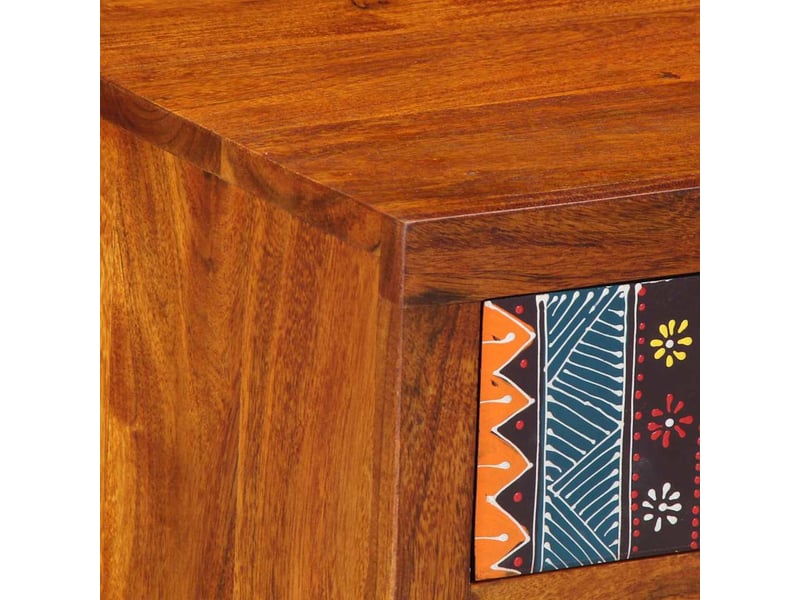  Lot de 2 table de chevet - cabinet de chevet - table de nuit 40x35x45 cm bois d'acacia massif  - Conforama D