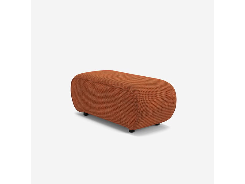 Pouf repose-pieds modulable en velours pour salon moderne gardena - orange foncé  - Conforama A