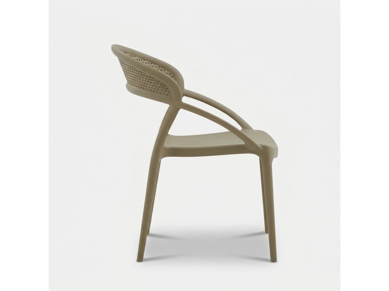  Lot de 4 chaises empilables pour intérieur et extérieur marsala - gris tourterelle  - Conforama E