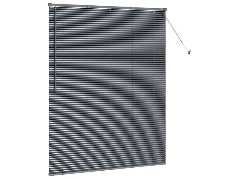 Store vénitien, store de fenêtre gris foncé 175 x 150 cm 25 mm aluminium cf47897 - Conforama E