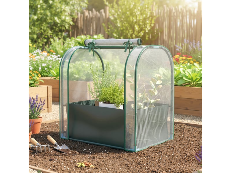  Mini serre avec sac de plantation, petite serre portable pour l'intérieur et l'extérieur, 68 x 50 x 70 cm, verte  - Conforama C