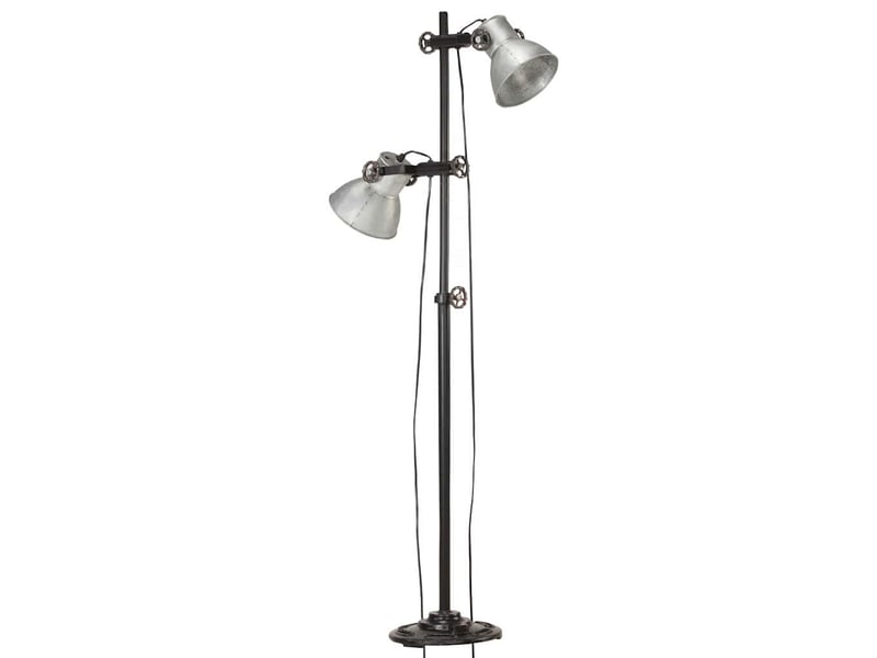  Lampadaire avec 2 abat-jour argenté e27 fonte  - Conforama A