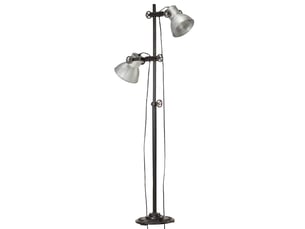 Lampadaire avec 2 abat-jour argenté e27 fonte