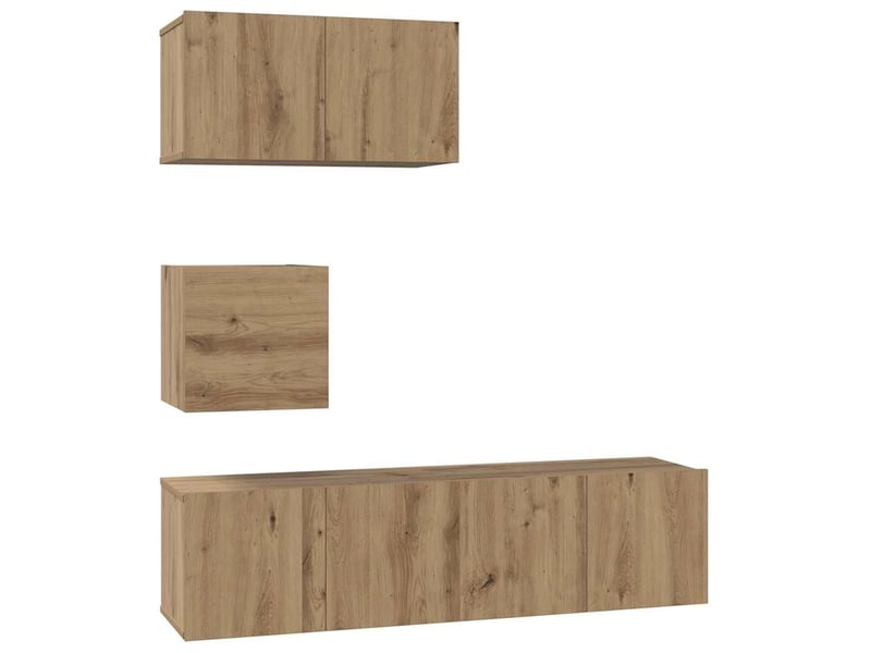 Ensemble meuble tv ; banc tv ; armoire tv 4 pcs chêne artisanal 60 x 30 x 30 cm  - Conforama B