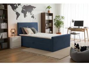 Lit coffre 140x200 cm coloris bleu
