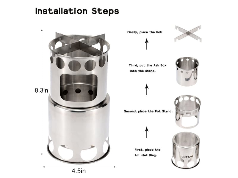  Ustensile de cuisine de camping, ensemble de cuisine d'extérieur portable avec réchaud de camping, casserole en aluminium antiadhésive pour c  - Conforama C