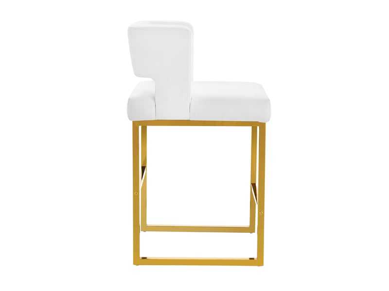  Lot de 2 tabourets de bar en similicuir pu blanc et métal doré W3658P358542 - Conforama B
