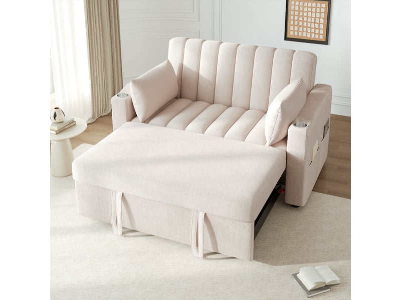  Canapé convertible, canapé-lit, porte-gobelets, dossier réglable, design moderne, pour salon, appartement, chambre  - Conforama R