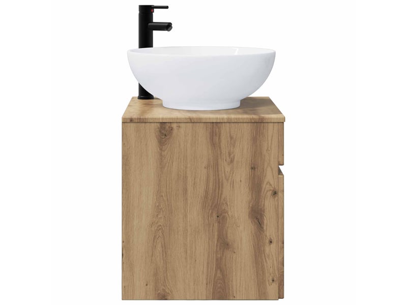  Meuble de lavabo mural, rangement salle de bain chêne artisanal 49x44.5x66.5 cm  - Conforama C