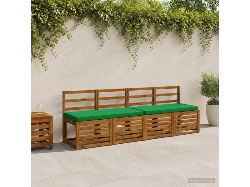  Lot de 2 coussins de banc, coussins d'assise vught 100 % polyester vert cf58193  - Conforama B